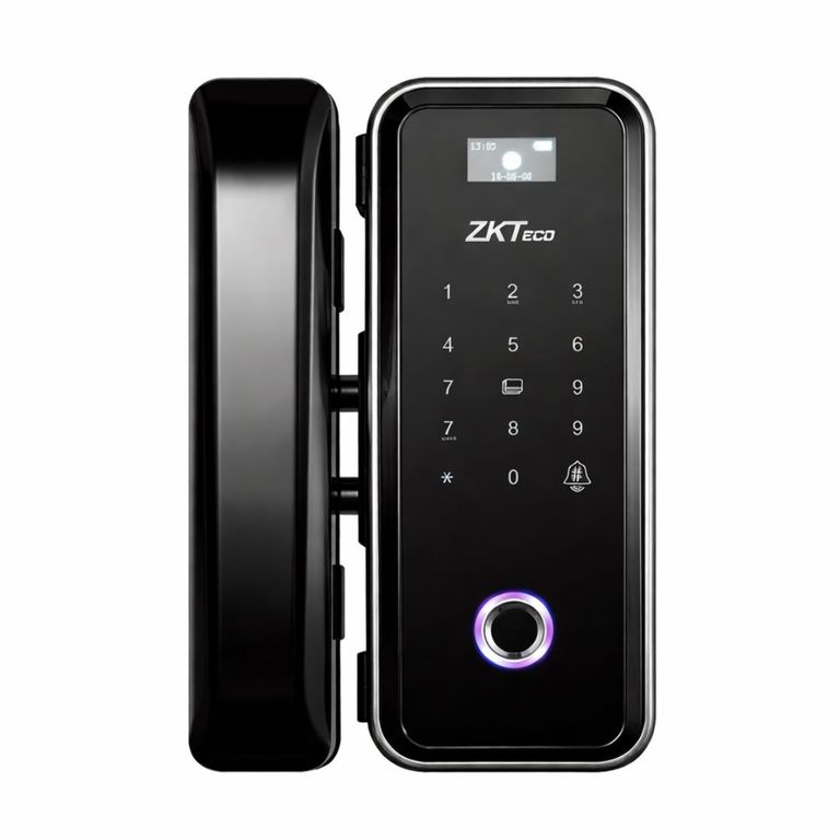 Cerradura Inteligente WiFi para Puerta de Vidrio ZKTeco GL300L con Huella Tarjeta y Contraseña