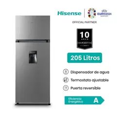 Hisense - Refrigeradora Hisense 205 Litros + Dispensador de Agua Plateado RD267H + 1 Año de Garantía (2026)