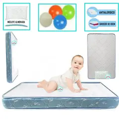 LIFESTYLES - Colchón de Bebe para Cunas Pack and Play de 4 Celeste