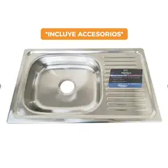 FRATELLI - LAVADERO DE COCINA ACERO CON ESCURRIDERO 75 X 45 X 15 CM SATINADO LP-7545