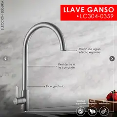 XM - LLAVE DE COCINA SATINADO MUEBLE LC304-0359
