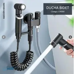 GENERICO - LLAVE DE DUCHA BIDET DOBLE NEGRO