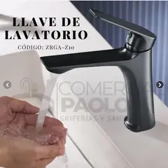 GENERICO - LLAVE DE LAVATORIO MINIMALISTA AL MUEBLE NEGRO ZRGA-Z10 BRATIA
