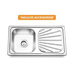 XM - LAVADERO DE COCINA ACERO CON ESCURRIDERO 90 X 46 X 14 CM SATINADO LP-9046