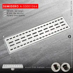 XM - SUMIDERO DECORATIVO RECTANGULAR SATINADO A-S3001064