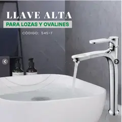 GENERICO - LLAVE DE LAVATORIO ALTO CROMADO LEBRON SEVILLA S45-T