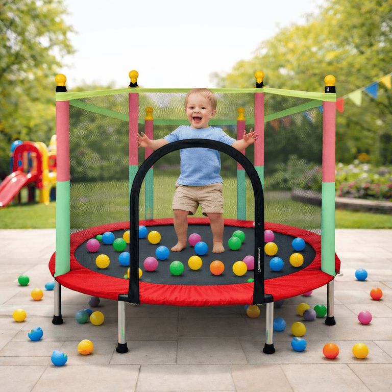 JUEGO CAMA SALTARÍN TRAMPOLIN ELÁSTICA ACCESORIOS COMPLETOS INCLUYE PELOTAS