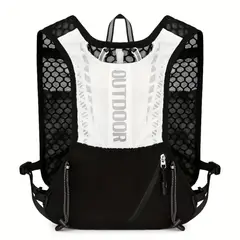 GENERICO - Mochila chaleco de hidratación multifuncional trail running deporte 2 colores - BLANCO y NEGRO