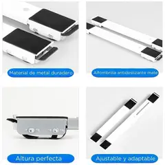OEM - Base Móvil de Metal Soporte con Ruedas para Lavadora Refrigeradora Cocina Ajustable