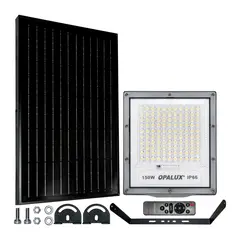 OPALUX - Reflector Solar LED Opalux 150W Luz blanca Exterior con Control Remoto Impermeable IP65