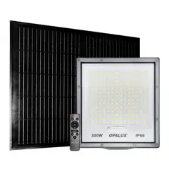 OPALUX - Reflector Solar LED Opalux 300W Tricolor Exterior con Control Remoto Impermeable IP65