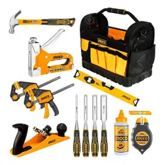 INGCO TOOLS - Set Herramientas Carpintero 13pcs Ingco Maletín Martillo