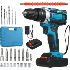 GENERICO - KIT DE TALADRO INHALAMBRICO CON 2 BATERIAS DE 21V