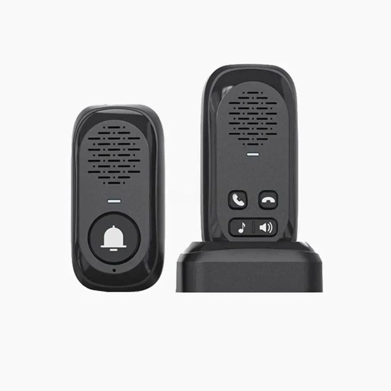 Timbre inalámbrico audio bidireccional con bateria IP44 hasta 50 metros aire libre horizontal
