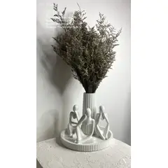 GENERICO - Centro de mesa nordico minimalista figuras pensadoras arreglo floral deco