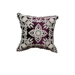 GENERICO - COJIN LILA CON PLATEADO DECORATIVO ESTILO ARABE