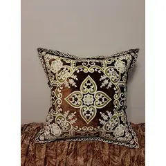 GENERICO - COJIN MARRON CON DORADO DECORATIVO ESTILO ARABE
