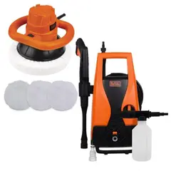 Black+Decker - Pulidora Orbital  10" 120w + Hidrolavadora 1400W B & D