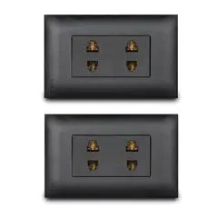 VETO - Pack x 2und Tomacorriente Empotrar Doble Vive Negro Veto