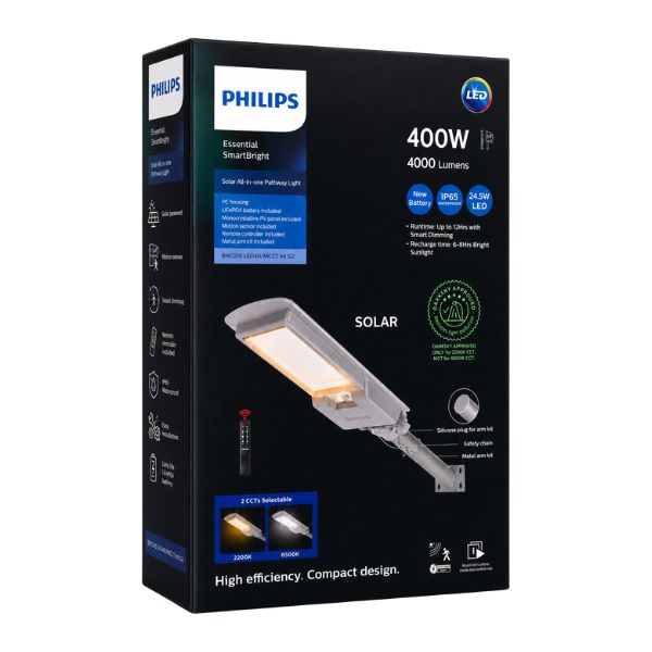 Luminaria Solar Philips BRC010 400W Kit G2 CCT Alumbrado Público Exterior con Control Remoto