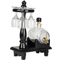 GENERICO - Dispensador de Bebidas Estilo Barril con Soporte d Madera Elegante de colección