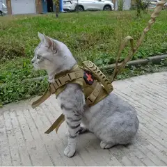 GENERICO - Chaleco Tactico Camuflado Ajustable Para Gatos
