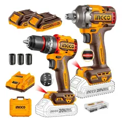 INGCO - Taladro 66Nm + Llave de Impacto 405Nm INGCO CKLI20286 20V