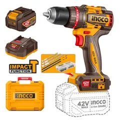 INGCO - Taladro Percutor INGCO 42V 69Nm Brushless + Kit CIDLI426981