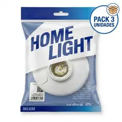 HOME LIGHT - Pack x3 Wall Socket E27 Deluxe Home Light - Incluye Accesorios de Fijación