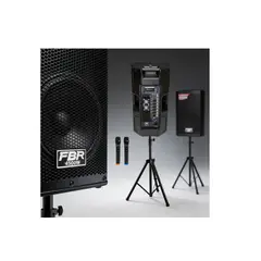 GENERICO - Parlante Amplificado De 2 Vias activo FBR ITALIA  ART-915A + 2 microfono + tripode