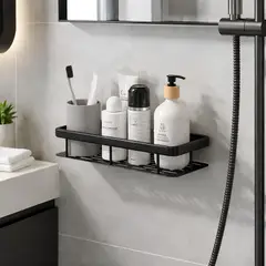 GENERICO - Repisa Organizador De Baño y Ducha De Plástico ABS Resistente - Negro
