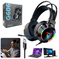 SEISA - Audifono Gamer con Micrófono RGB 7.1 USB para Laptop PC Gaming