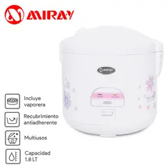 MIRAY - Olla arrocera Miray OM-T339 1.8L Blanco Hermética con Vaporizador