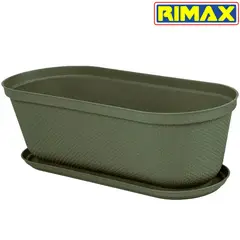RIMAX - Maceta Moderna Ovalada Rafia Verde 60 cm Rimax