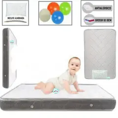 LIFESTYLES - Colchón de Bebe para Cunas Pack and Play de 4 Gris