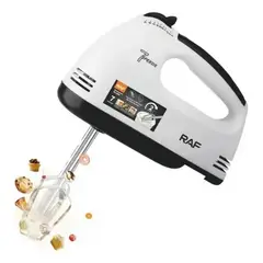 GENERICO - Batidora de Mano Eléctrica RAF 260W 7 Velocidades con Varillas Acero Inoxidable Repostería Cocina