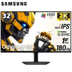 SAMSUNG - Monitor Samsung Odyssey G5 LS32FG500ELXPE 32 Fast IPS 2K QHD 180HZ 1MS G-Sync