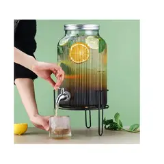 Ichimatsu - Dispensador para Bebidas de Vidrio 6 Litros + Soporte metálico