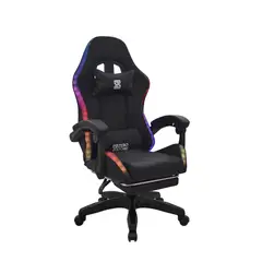 BONNO - Silla Gamer Play con Reposapiés y Luces RGB Negro Bonno