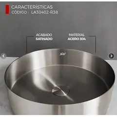 XM - BOWL CIRCULAR DE ACERO CON DESAGÜE PLOMO LA30402-R38