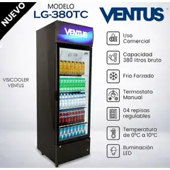 VENTUS - Visicooler Turbo Cooling 1 puerta vidrio 380L - LG -380TC