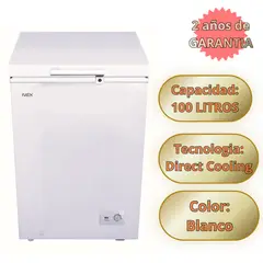 NEX - Congeladora Nex Horizontal 100 Litros Direct Cooling Blanco CHF1100 (2 años de Garantía)