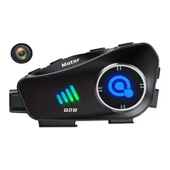 SEISA - Audifonos Bluetooth para Casco con Cámara HD 1080P IPX6 32GB WiFi Moto