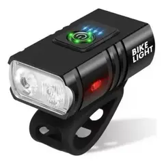 GENERICO - Luz Led Delantera Para Bicicleta Recargable Usb 1000 Lúmenes Color Negro