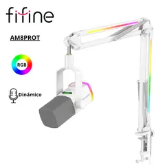 FIFINE - Micrófono Fifine AM8PROT WHITE con Brazo
