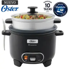 OSTER - Olla Arrocera Oster 1.8L 3 en 1 Función de Sofrito Vaporera Negro