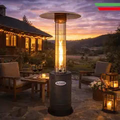 ALFANO - Estufa a Gas ALFANO hasta 30 m² 12000w para Terraza o Patio HMXD-EGLASS