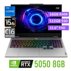 LENOVO - Laptop Lenovo LOQ 15IRX10 15.6" FHD Intel Core i7 13700HX Ram 16GB SSD 512GB RTX 5050 8GB WIN 11