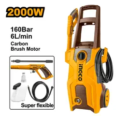 INGCO TOOLS - HIDROLAVADORA DE ALTA PRESIÓN INGCO 2000W 160 BAR 6L/MIN HPWR20018