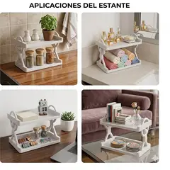 GENERICO - Estante Repisa Organizador de Pared Humanoide 2 niveles / blanco pack 2 unidades